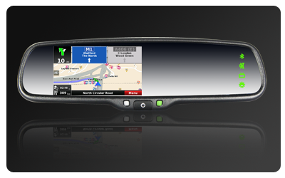 Tela sensível ao toque de 4,3 polegadas Bluetooth Hands Free Car Navigation espelho retrovisor, JM-043LA