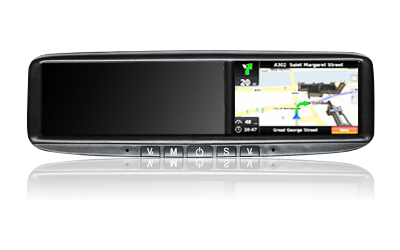 4,3 pouces Win CE écran tactile de navigation GPS rétroviseur avec caméra arrière, CM-043RA